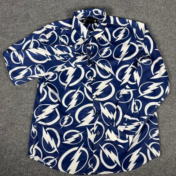 Tampa Bay Lightning AOP Button Up Shirt NHL Hockey All Over Print - Picture 1 of 8